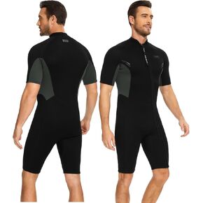 Seaskin Shorty Wetsuits for Mens Womens 2mm Front Zip Diving Suits