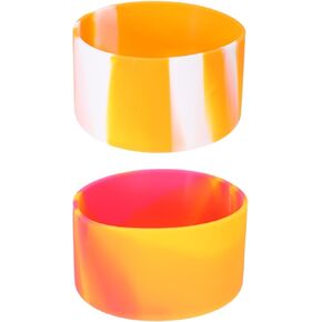 uxcell 2pcs Silicone Boot Sleeve for Water Bottles Bottom Diameter of 2.84-3", Silicone Water Bottle Bottom Sleeve for Tumbler, Yellow Red/Orange
