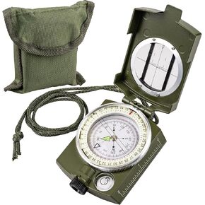 Hiking Compass for Survival with– Waterproof Durable and Pocket-SizedTactical Survival Compass with Lanyard & Pouch for Expedition Map Reading, Navigation