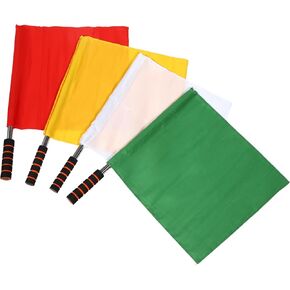 4pcs Referee Flag Flag Soccer Referee Flag Referee Flags Sports Match Flags Waving Flags Linesman Referee Flag Soccer Referee Cards Red Flags Racing Car Football Stainless Steel
