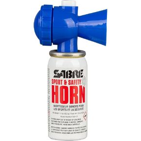 SABRE Sport and Safety Horn, 115 dB Air Horn, 60 ¼ Second or 25 ½ Second Bursts, Audible Up to 1/2-Miles (804-Meters), Perfect for Use at Sporting Events, Boating, Camping, Hiking