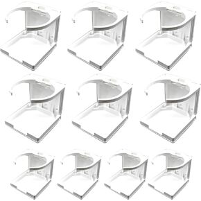 MARINE CITY Adjustable Arms Folding Cup Drink Holder - White ABS Plastic, Fits 2-5/8 to 3-1/2 Inches - Perfect for Ships, Marines, Watercrafts, and RVs - Pack of 10