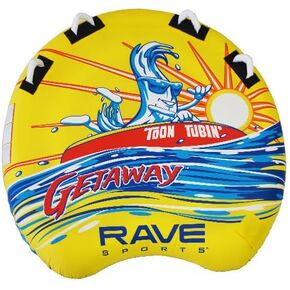 أنبوب قابل للقطر من RAVE Sports Getaway Boat لراكبين أو راكبين، هيكل متين شديد التحمل للسحب خلف القارب، طلاء سفلي سريع الانزلاق لمزيد من الانزلاق