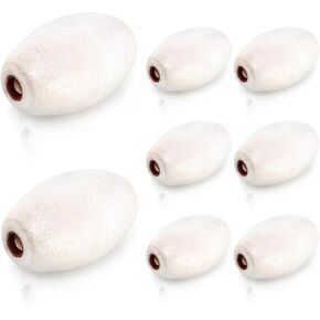 8 Pack Oval Water Float, 5.5" x 3.5" Deep Water Fishing Float, Rope Float Marine, Fishing Marker Buoys Great for Trail Markers Dock Floats Swim Pool, White