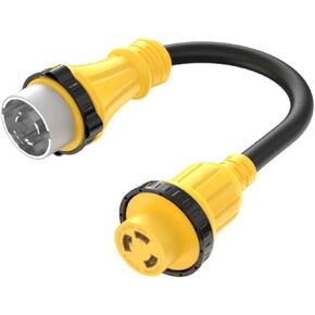 Marine Shore Power Adapter Cable 50-Amp to 30 Amp Nema SS2-50P to L5-30R, Marine-50Amp 125/250V SS2-50 Male to L5-30 125 Volt 30Amp-Shore Power Female Converter, 50A to 30A Twist Lock Adapter, 1.5FT
