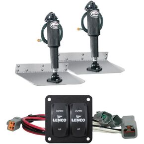 Lenco 12" x 12" Standard Trim Tab Kit w/Double Rocker Switch Kit