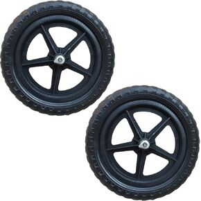 1 Pair 11 inch Balance Bike Replacement Wheel 11 Inch Non Inflatable EVA Foam Balance Bike Wheels Compatible with Strider (Black)