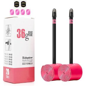 2 Pack Ridenow TPU Inner Tubes Ultra-Light 700 x 18-32c/32-47c with 45mm/65mm/85mm Presta Valves for Road Bike or Gravel Bike (Include Bike Tube Patch Repair Kit)