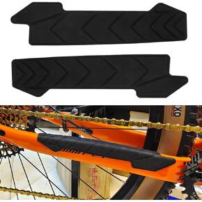 CYSKY 2 Pcs Silicone Bike Frame Chainstay Protector Stickers, Bicycle Chain Guard Protection Pad Cover, 3M Glue Backing Sticky Well, Durable, Lightweight