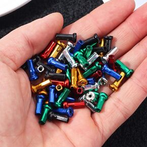 AKOAK 72 Pcs Mountain Bike Color Spoke Cap, Wheel Spoke Nipple Decoration Mountain Road Bike 14G, Bicycle Spoke Accessories(6 Colors)