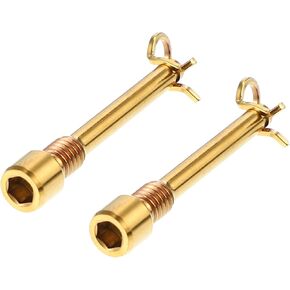 2 Pcs Bike Brake Caliper Bolt Screws, M4x0.7 Bicycle Disc Brake Bolt Universal for Mountain Bicycle Durable Titanium Alloy Gold Tone with Snap Ring