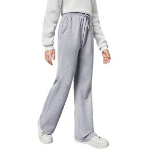 Girl's Jogger Sweatpants Drawstring High Waist Wide Leg Baggy Pants Casual Gym Workout Pants