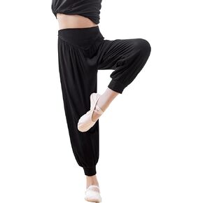 Kids Modal Harem Pants Loose Breathable Trousers for Ballet, Daily Wear(Little/Big Girls/Boys)