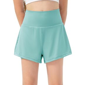 Girls Athletic Shorts 5-12 Years,Running Shorts with Liner