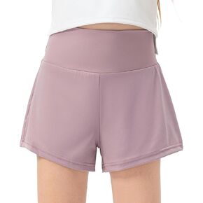 Girls Athletic Shorts 5-12 Years,Running Shorts with Liner