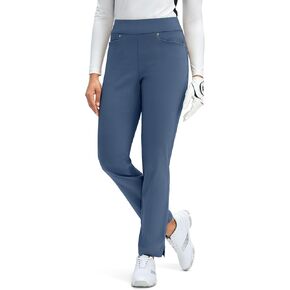 Women's Golf Pants with 3 Pockets High Waisted Tummy Control Stretch Pull-on Dress Straight Leg Pants Work Casual for Women