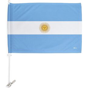 Copa America 2024 Argentina Car Flag Bandera Para Carros De Argentine Decor for Window Clip Pole FIFA Sports Fan Gifts World Cup 2026 Football Poster Soccor League Patriotic Decorations Made in USA