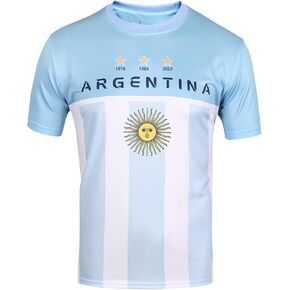 Official 2022 World Cup / 2024 Copa America Fan Soccer Jersey Argentina, Brazil, Mexico & Compatible with USA