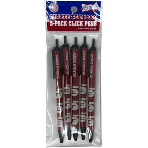 Pro Specialties Group NCAA Oklahoma 5-Pack Retractable Click Pens- Great Stocking Suffers and Party Favors