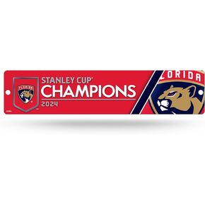 Rico Industries NHL Hockey Florida Panthers 2024 Stanley Cup Champions Plastic 4" x 16" Street Sign