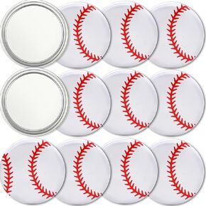 12 Pcs Softball Compact Mirror Softball Gifts for Girls Softball Party Favor Supplies Softball Gifts for Team (Softball)