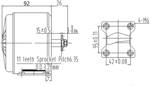 L-faster 24V 250W 36V350W Electric Scooter Motor Electric Bicycle DIY 250W 350W Motor Engine High Speed MOTOR 11 Tooth 6mm Chain Sprocket in Saudi Arabia