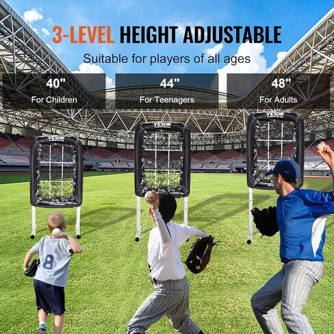 VEVOR28 x27 Softball Baseball Training Equipment for Hitting Pitching Practice, Heavy Duty Height Adjustable Trainer Aid with Strike Zone & 4 Ground Stakes, for Youth Adults in Saudi Arabia