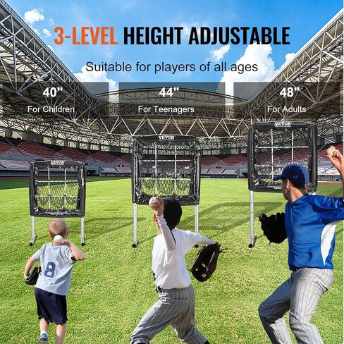 VEVOR28 x27 Softball Baseball Training Equipment for Hitting Pitching Practice, Heavy Duty Height Adjustable Trainer Aid with Strike Zone & 4 Ground Stakes, for Youth Adults in Saudi Arabia