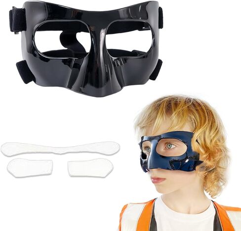 واقي الأنف للأنف المكسور، أقنعة درع الوجه الرياضية، واقي الأنف قابل للتعديل لقناع الوجه الرياضي مع بطانة إسفنجية للبيسبول، كرة السلة، واقي الوجه للرجال والنساء in Kuwait