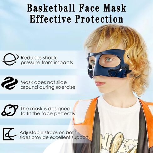 واقي الأنف للأنف المكسور، أقنعة درع الوجه الرياضية، واقي الأنف قابل للتعديل لقناع الوجه الرياضي مع بطانة إسفنجية للبيسبول، كرة السلة، واقي الوجه للرجال والنساء in Kuwait