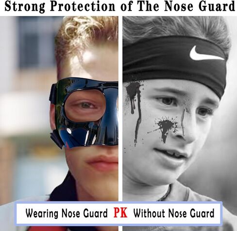 واقي الأنف للأنف المكسور، أقنعة درع الوجه الرياضية، واقي الأنف قابل للتعديل لقناع الوجه الرياضي مع بطانة إسفنجية للبيسبول، كرة السلة، واقي الوجه للرجال والنساء in Kuwait