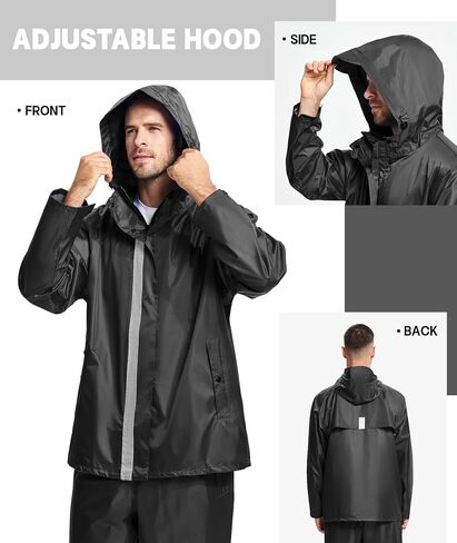 V VALANCH Fishing Rain Gear for Men Reflective Rain Coat and Waterproof Pants in Saudi Arabia