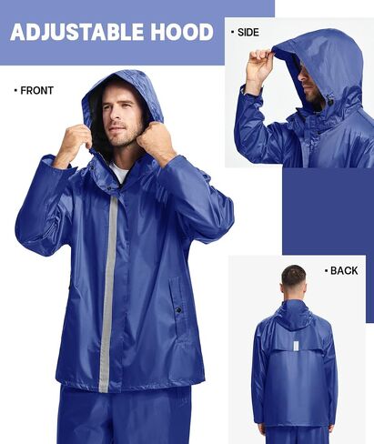 V VALANCH Fishing Rain Gear for Men Reflective Rain Coat and Waterproof Pants in Saudi Arabia