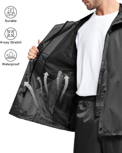 V VALANCH Fishing Rain Gear for Men Reflective Rain Coat and Waterproof Pants in Saudi Arabia