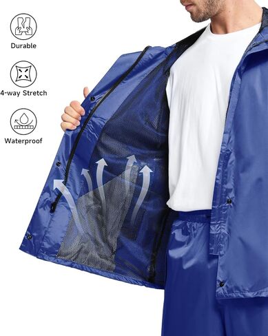 V VALANCH Fishing Rain Gear for Men Reflective Rain Coat and Waterproof Pants in Saudi Arabia