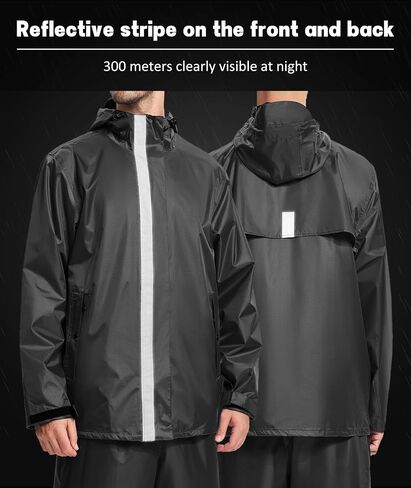 V VALANCH Fishing Rain Gear for Men Reflective Rain Coat and Waterproof Pants in Saudi Arabia