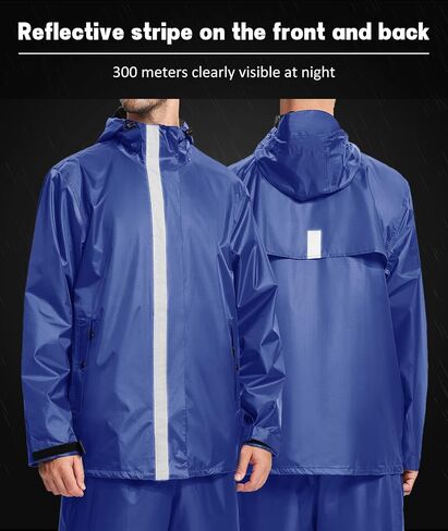V VALANCH Fishing Rain Gear for Men Reflective Rain Coat and Waterproof Pants in Saudi Arabia