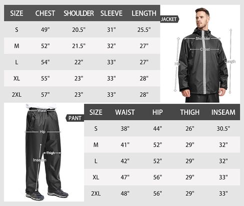 V VALANCH Fishing Rain Gear for Men Reflective Rain Coat and Waterproof Pants in Saudi Arabia