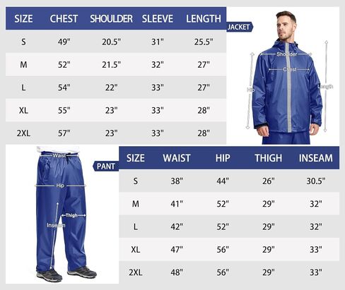 V VALANCH Fishing Rain Gear for Men Reflective Rain Coat and Waterproof Pants in Saudi Arabia