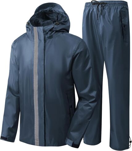 معدات المطر لصيد الأسماك من V VALANCH للرجال، معطف مطر عاكس وسراويل مقاومة للماء in Kuwait