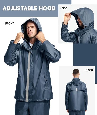 معدات المطر لصيد الأسماك من V VALANCH للرجال، معطف مطر عاكس وسراويل مقاومة للماء in Kuwait
