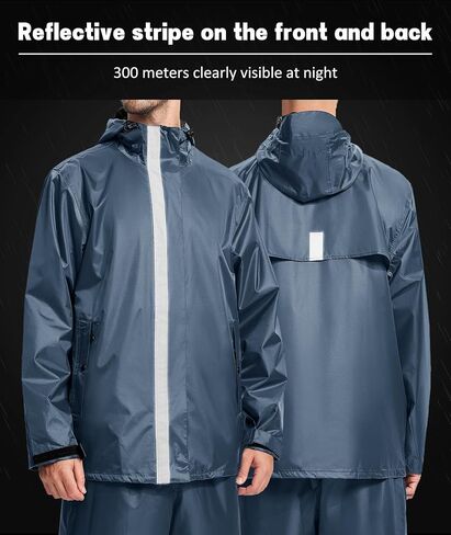 معدات المطر لصيد الأسماك من V VALANCH للرجال، معطف مطر عاكس وسراويل مقاومة للماء in Kuwait