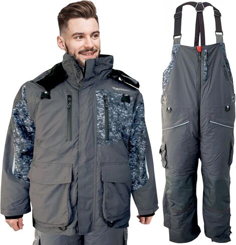 WindRider Hayward Men's 3-in-1 Insulated Bib & Jacket Set: Bibbed Overalls with Coat for Rain, Snow, Hunting, and Fishing in Saudi Arabia