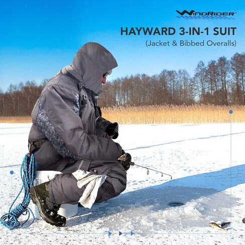 WindRider Hayward Men's 3-in-1 Insulated Bib & Jacket Set: Bibbed Overalls with Coat for Rain, Snow, Hunting, and Fishing in Saudi Arabia