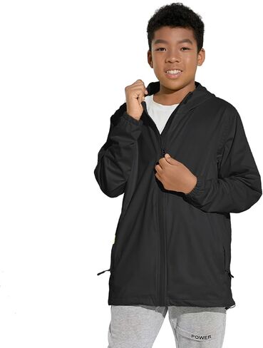 سترة مطر للأولاد من DEVOROPA للشباب لركوب الدراجات مقاومة للماء وخفيفة الوزن وقابلة للتعبئة للأطفال في الهواء الطلق لركوب الدراجات والجري سترة واقية من الرياح in Kuwait