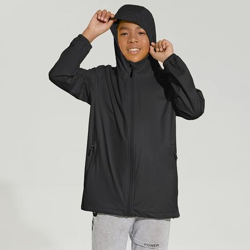 سترة مطر للأولاد من DEVOROPA للشباب لركوب الدراجات مقاومة للماء وخفيفة الوزن وقابلة للتعبئة للأطفال في الهواء الطلق لركوب الدراجات والجري سترة واقية من الرياح in Kuwait