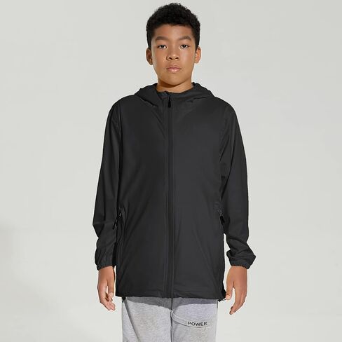 سترة مطر للأولاد من DEVOROPA للشباب لركوب الدراجات مقاومة للماء وخفيفة الوزن وقابلة للتعبئة للأطفال في الهواء الطلق لركوب الدراجات والجري سترة واقية من الرياح in Kuwait