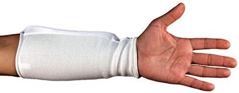واقي الساعد من القماش للتايكوندو، الفنون القتالية، واقي معدات الحماية لساعد MMA للسجال (أسود/أبيض؛ الأطفال الصغار إلى البالغين مقاس XL) in Kuwait