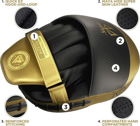 وسادات ملاكمة RDX قفازات تركيز منحنية، وسادات تدريب مايا هايد الجلدية ذات علامة احترافية بخطاف وضربة، MMA Muay Thai، تدريب الكيك بوكسينغ، الفنون القتالية، اللكم، درع الضربة اليدوية in Kuwait