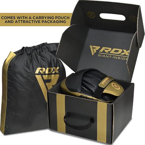 وسادات ملاكمة RDX قفازات تركيز منحنية، وسادات تدريب مايا هايد الجلدية ذات علامة احترافية بخطاف وضربة، MMA Muay Thai، تدريب الكيك بوكسينغ، الفنون القتالية، اللكم، درع الضربة اليدوية in Kuwait